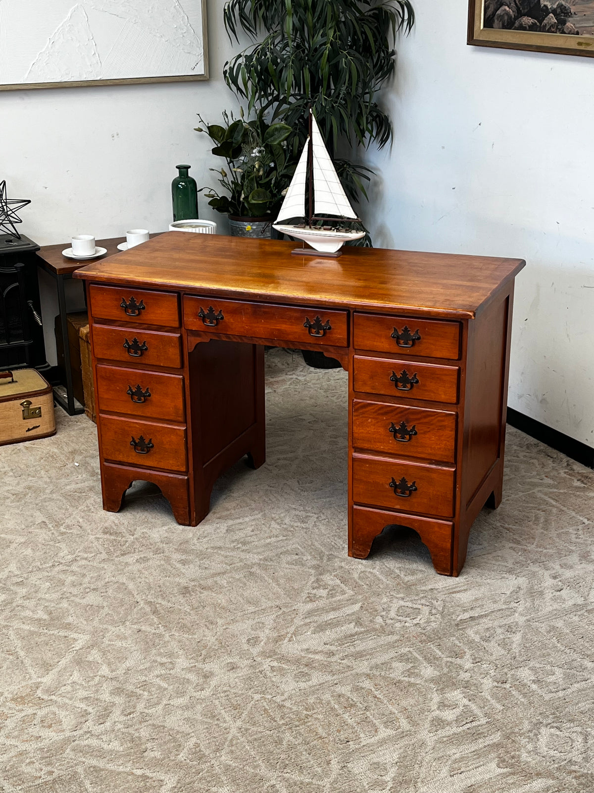 Antique Style Wooden Library Desk