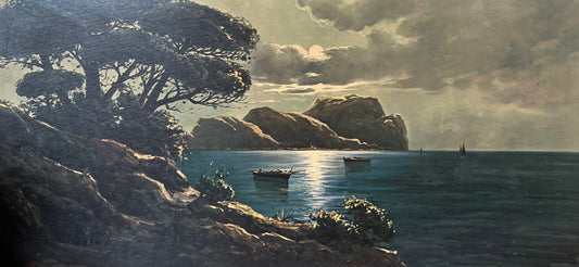 Moonlight Over Capri By Carlo Casati Framed Print