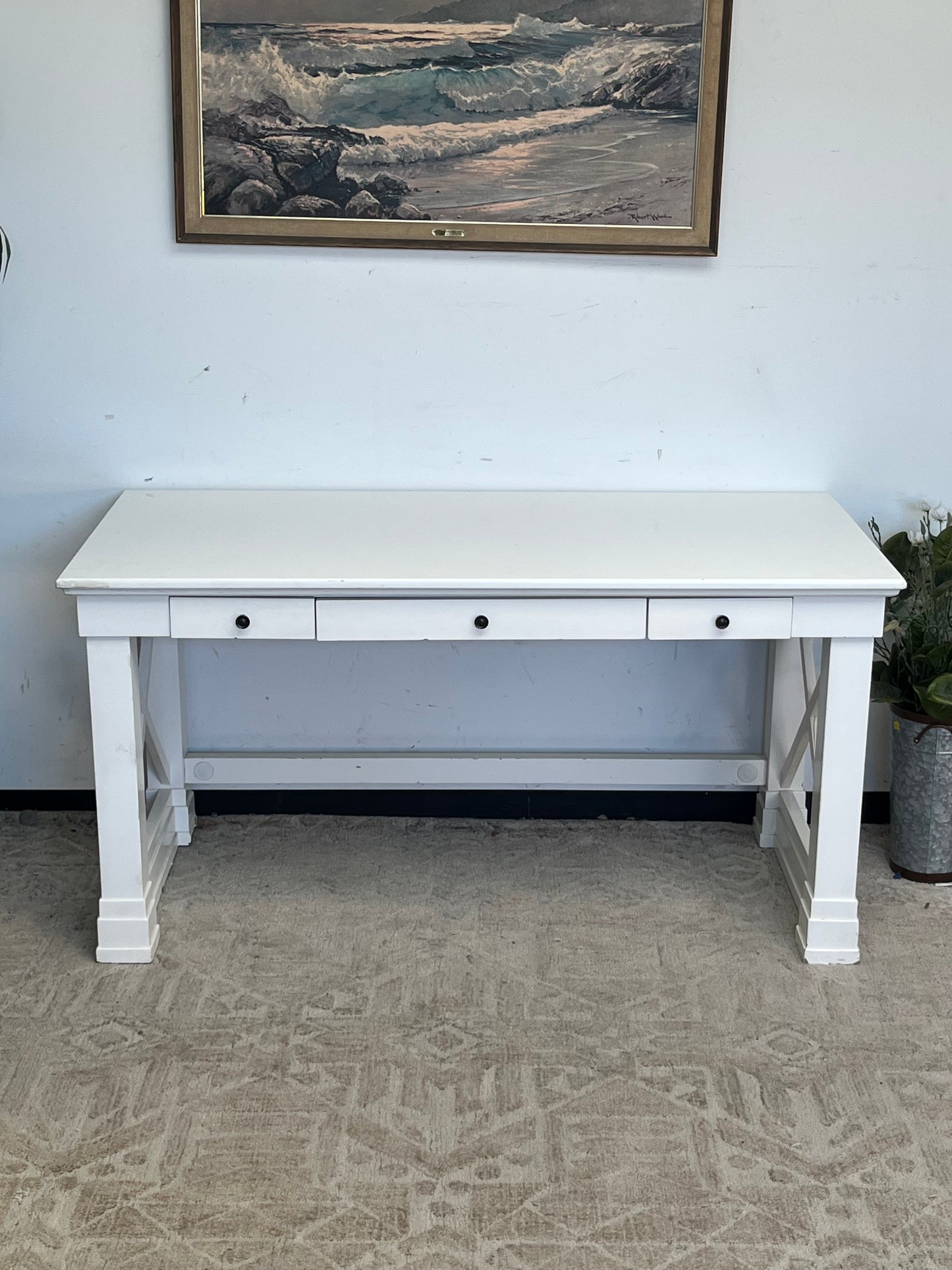 Farmhouse Style White Writing Desk