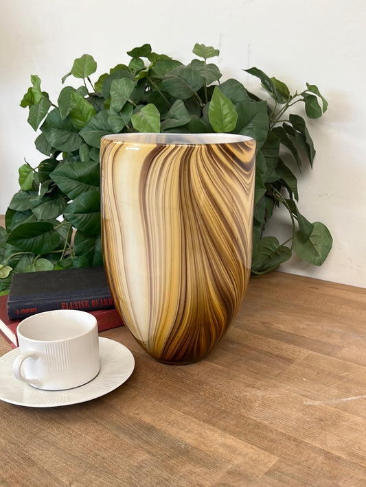 Brown Swirl Glass Vase