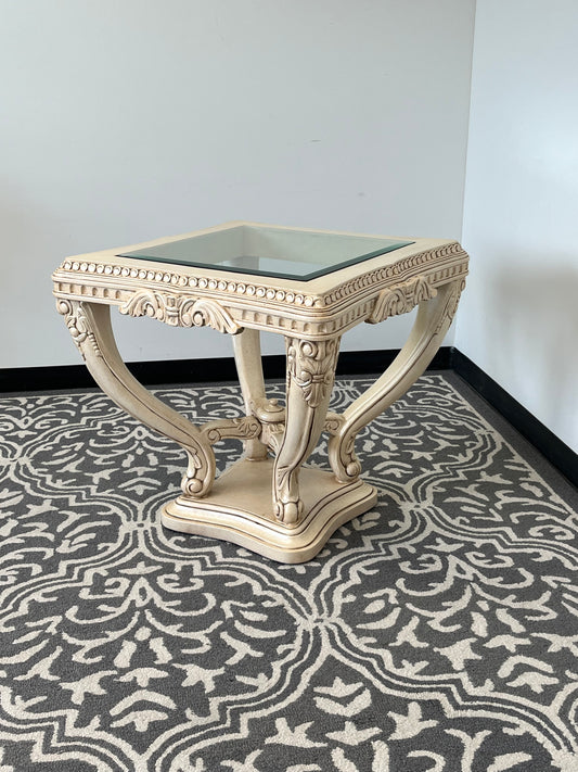 Ornate Beige Side Table