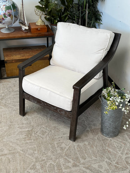 Modern Wooden Armchair with Cushions