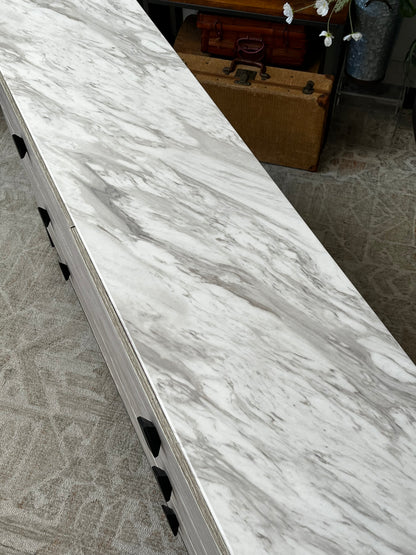 Modern Faux Marble Top Dresser