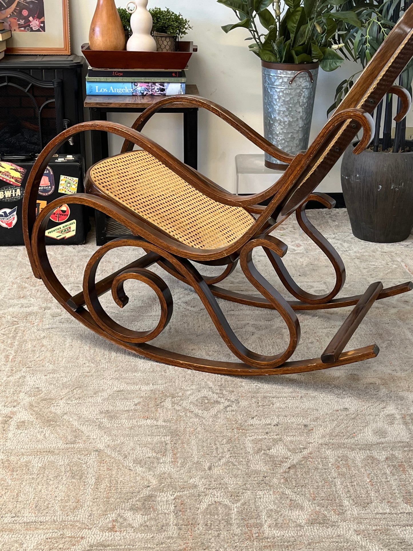 Cane Rattan Wicker Rocking Chair