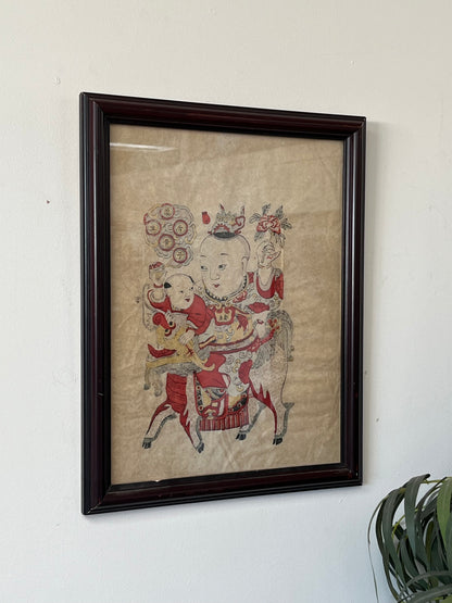 Antique Style New Year Framed Print