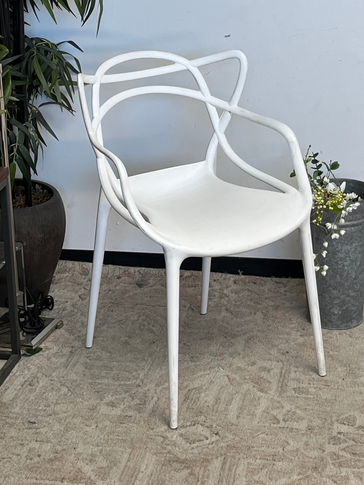 Modern White Outdoor Dining Armchair