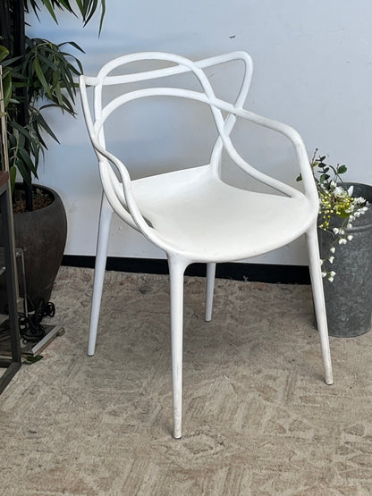 Modern White Outdoor Dining Armchair