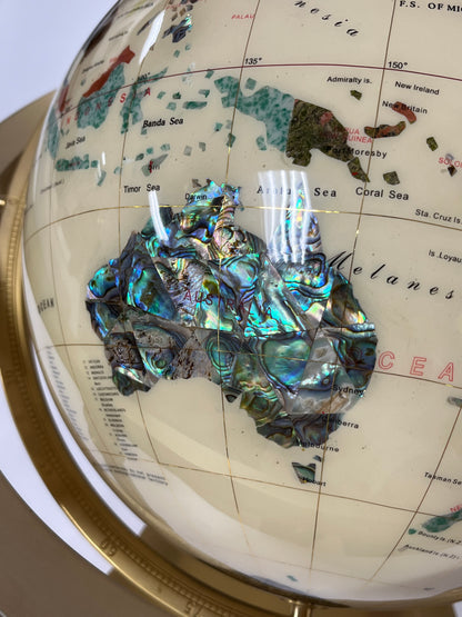 Table Top World Globe with Gemstones