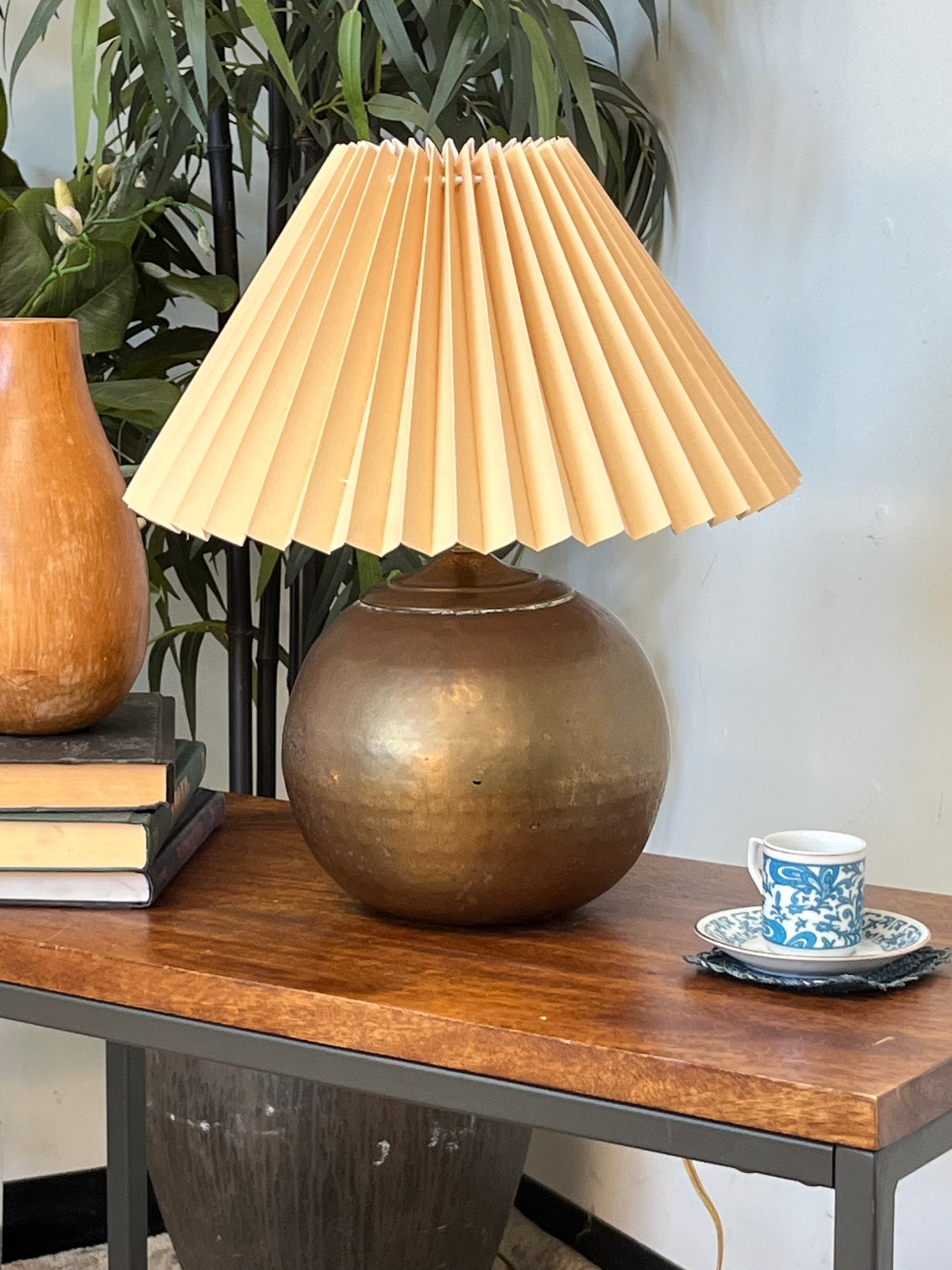 Brass Tone Orb Table Lamp
