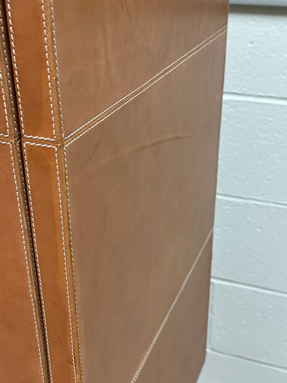 Mid Century Modern Leather Bar Cabinet