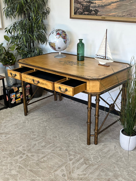 Antique Style Floral Pattern Writing Desk