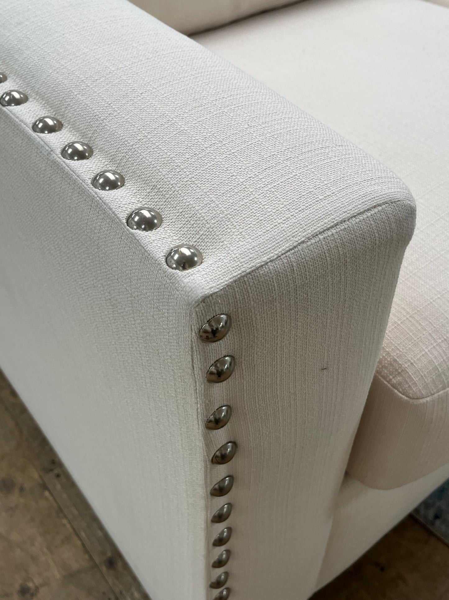 Modern Style White Linen Couch