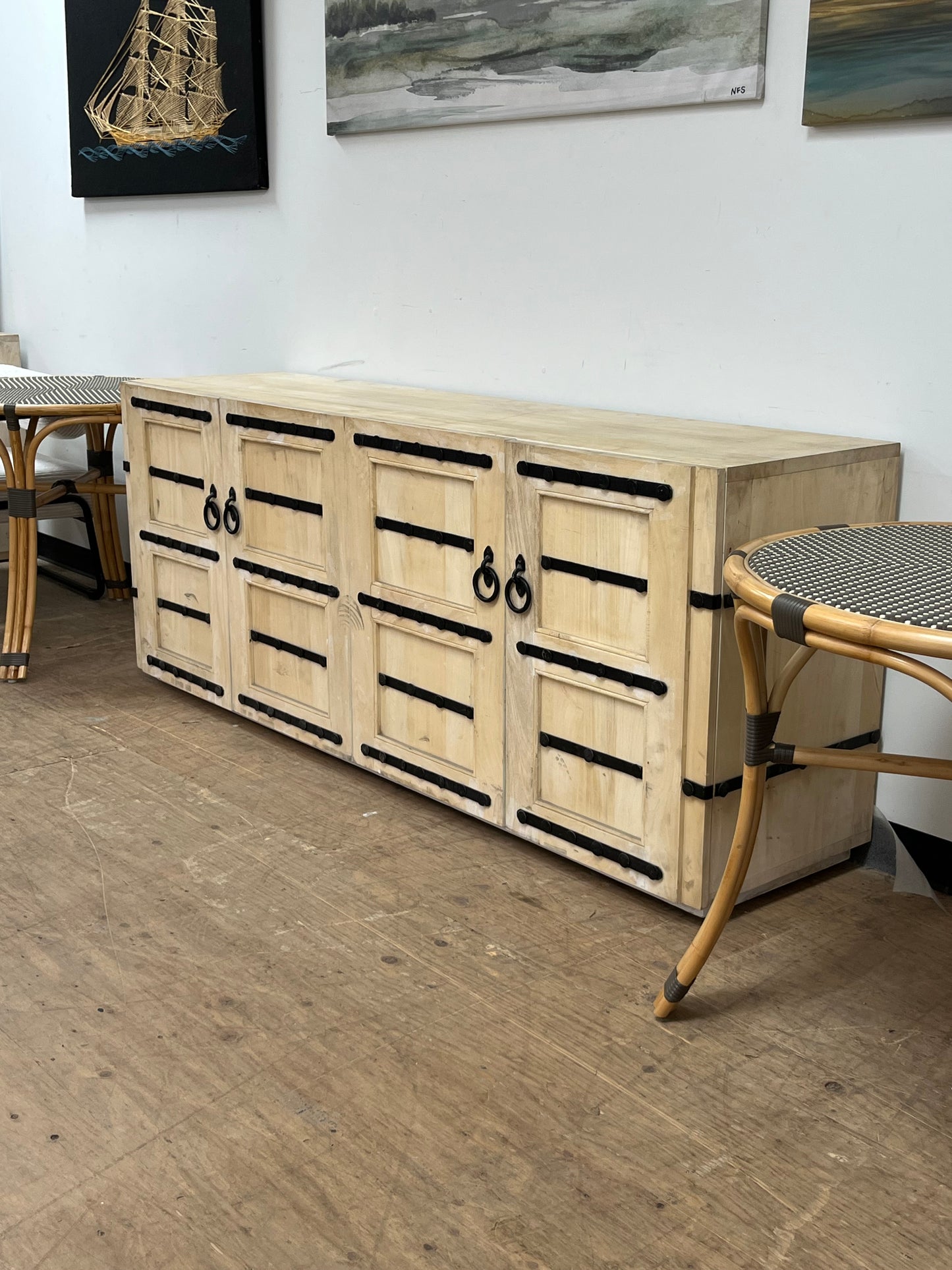 Rustic Style Wooden Credenza