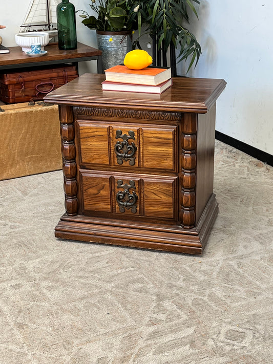 Vintage Column-Style Nightstand