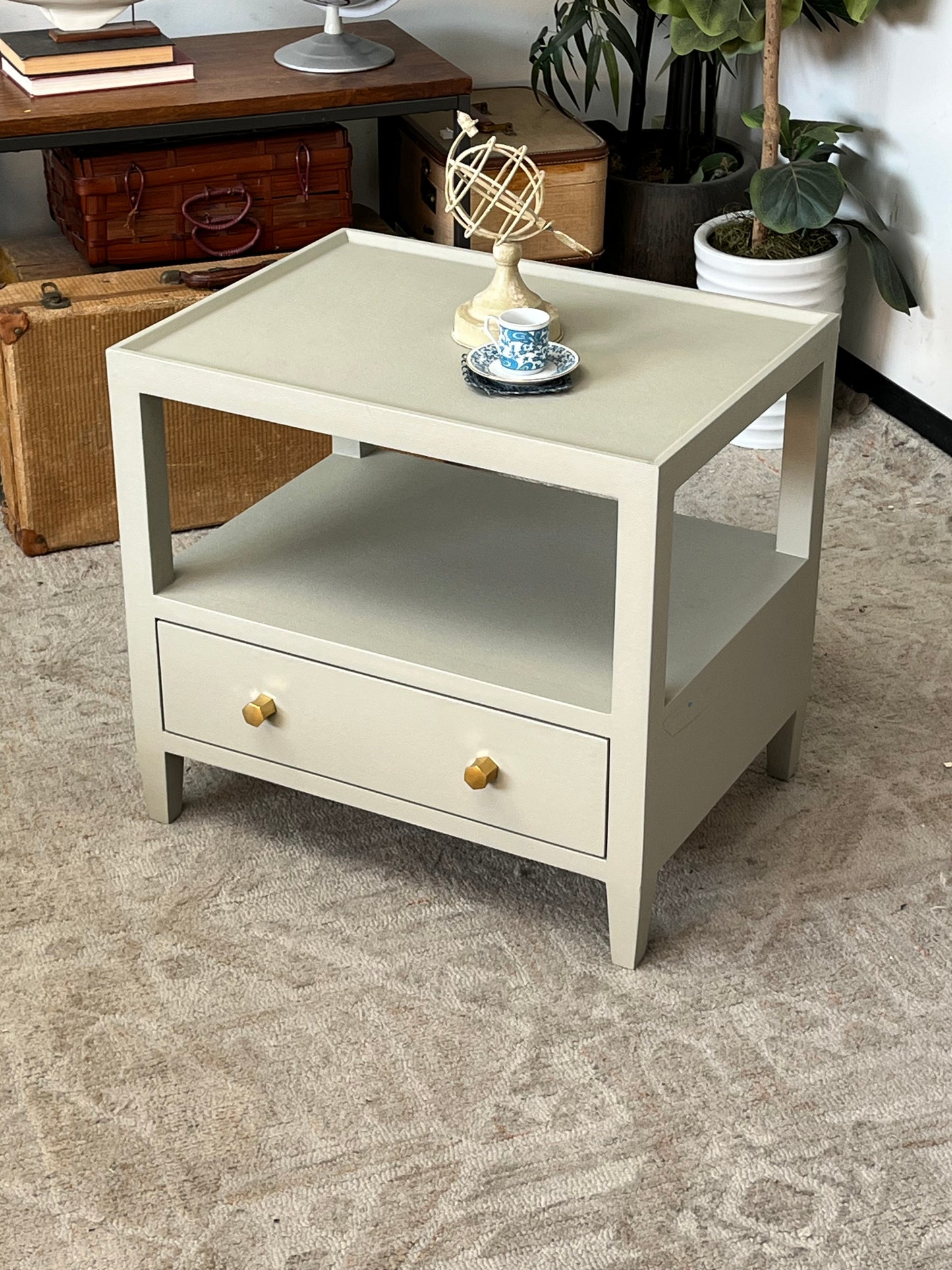 Modern Textured Gray End Table