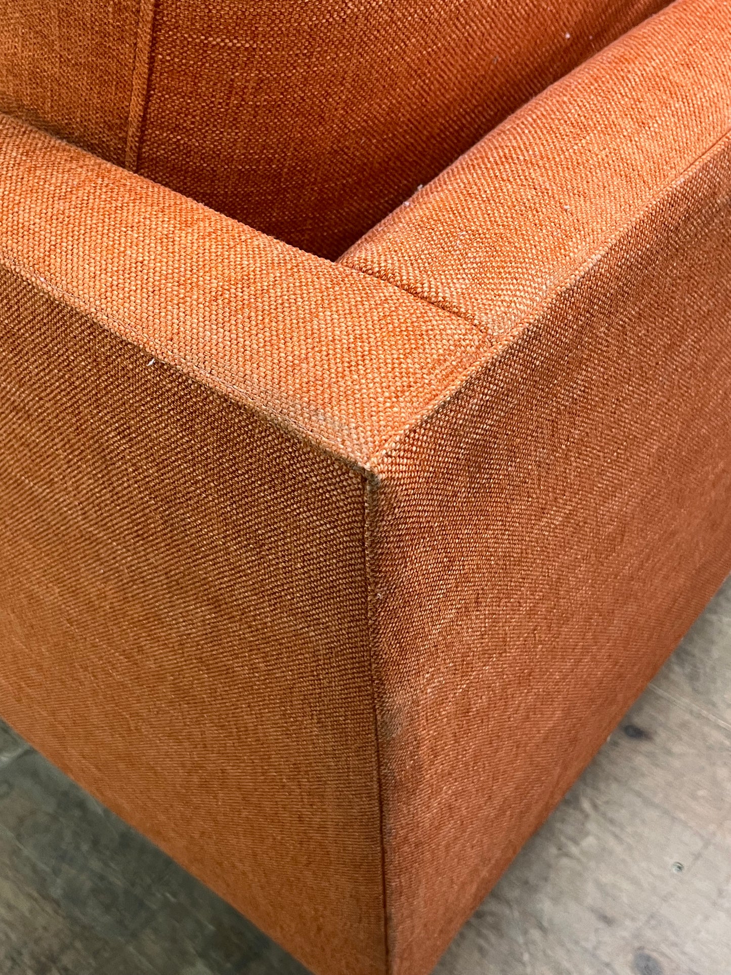 Benchmade Modern Orange Linen Couch