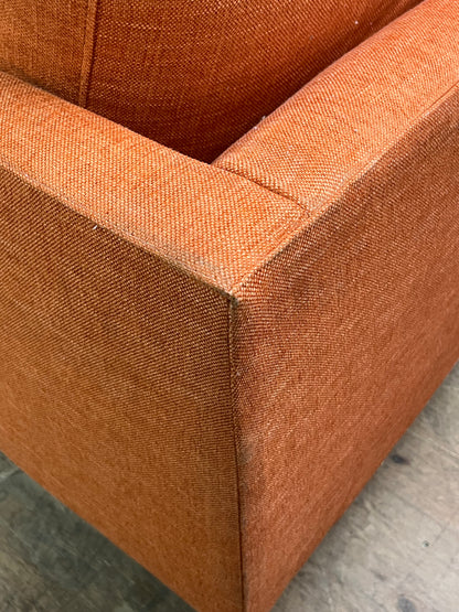 Benchmade Modern Orange Linen Couch