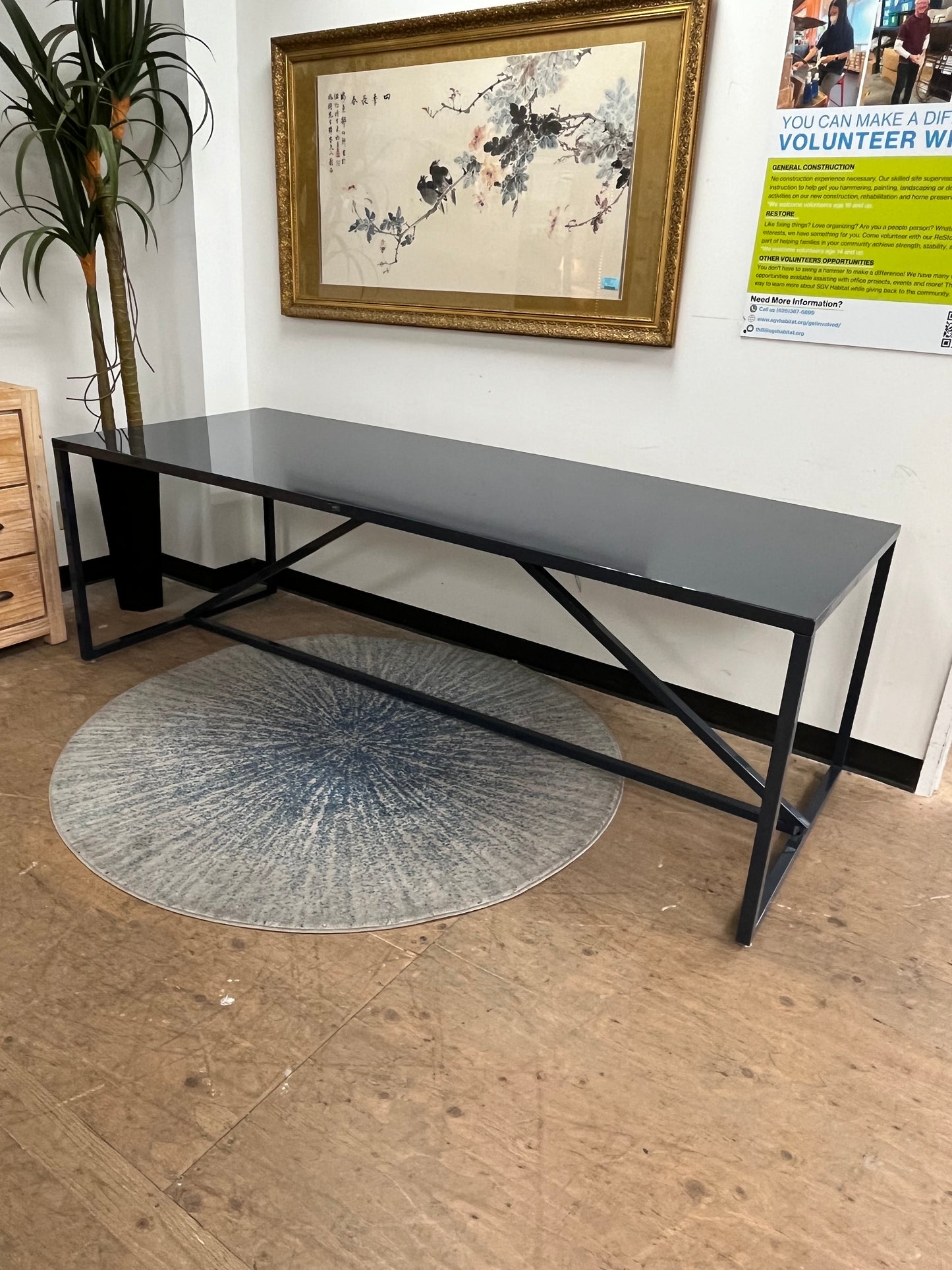 Blue Metal Base Work Desk