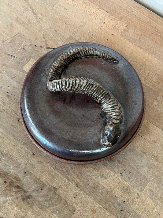 Vintage Ceramic Pottery w/ Snake Figure