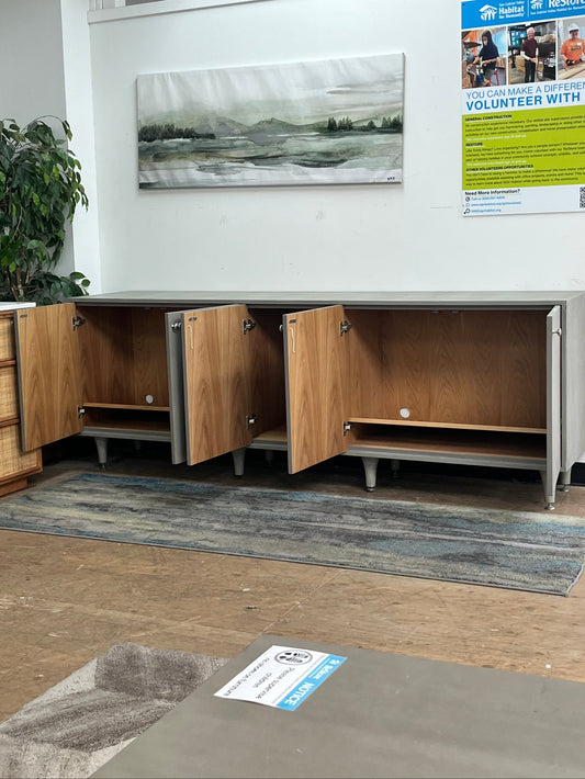 Modern Shagreen Grey Credenza