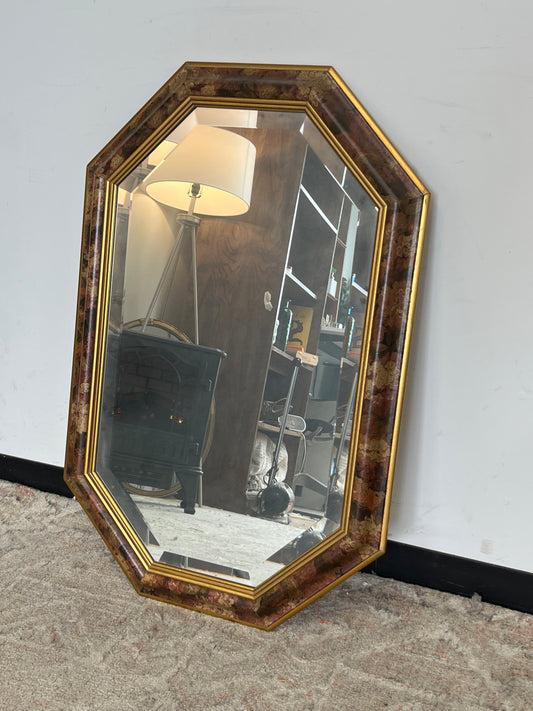 Ethan Allen Octagon Wooden Frame Mirror
