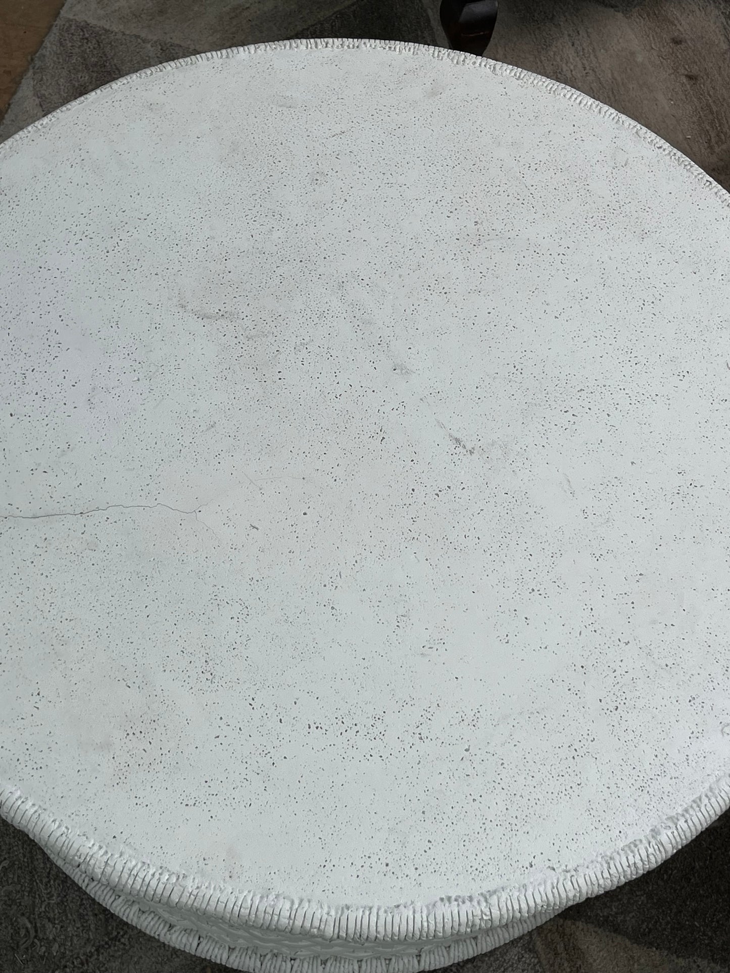 Modern White Stone Round Coffee Table