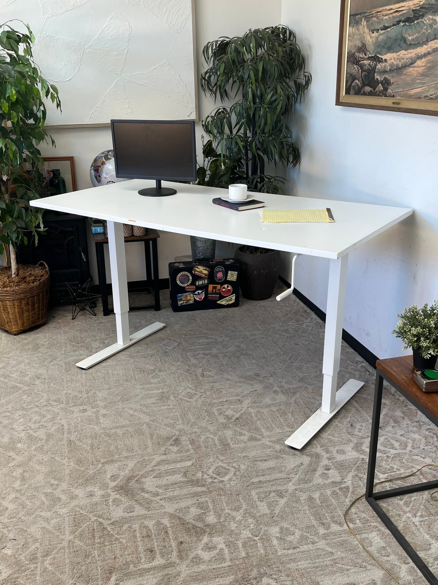 Ikea White 63" Adjustable Work Desk