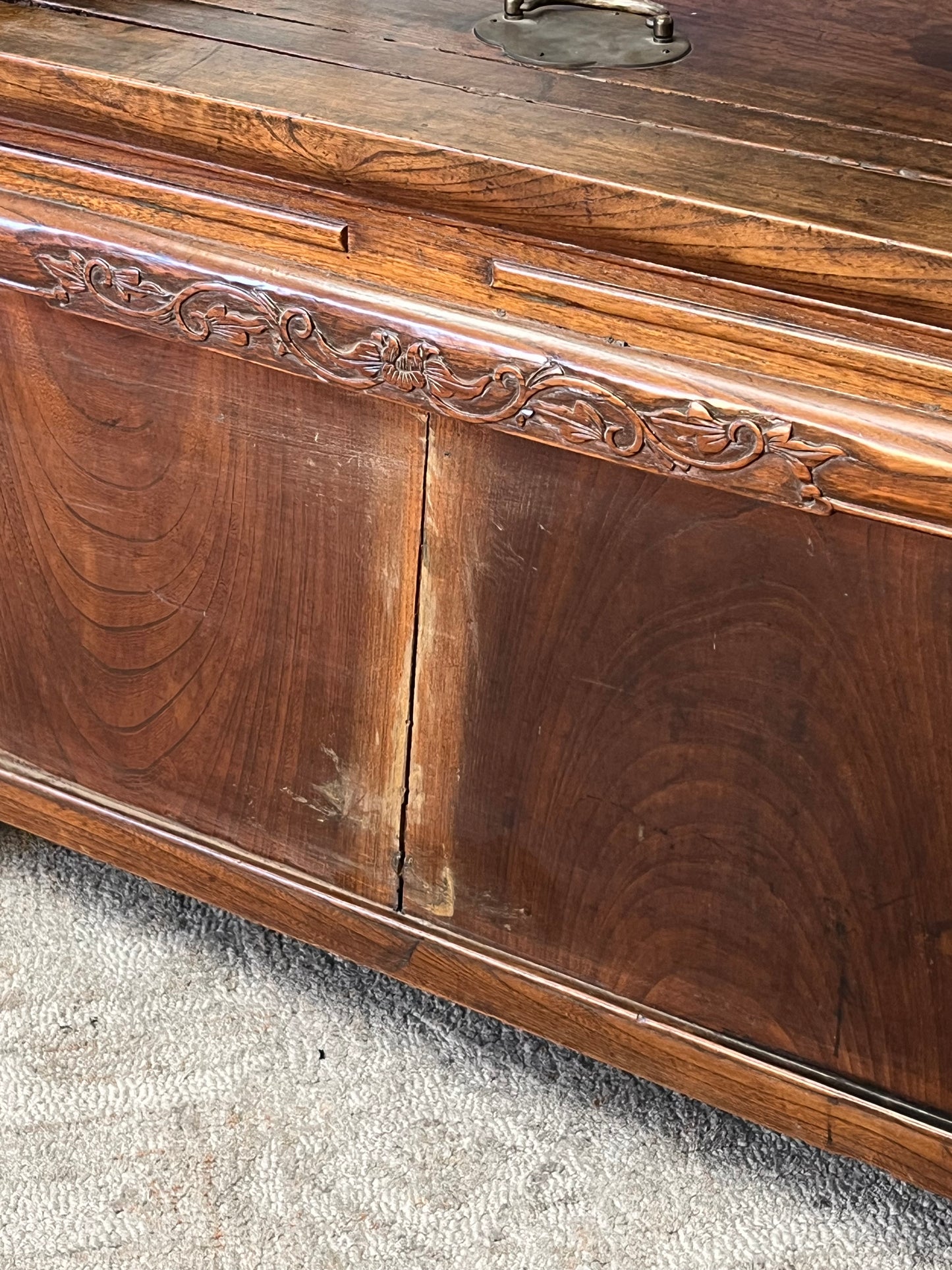 Antique Wooden Chest - Cracked