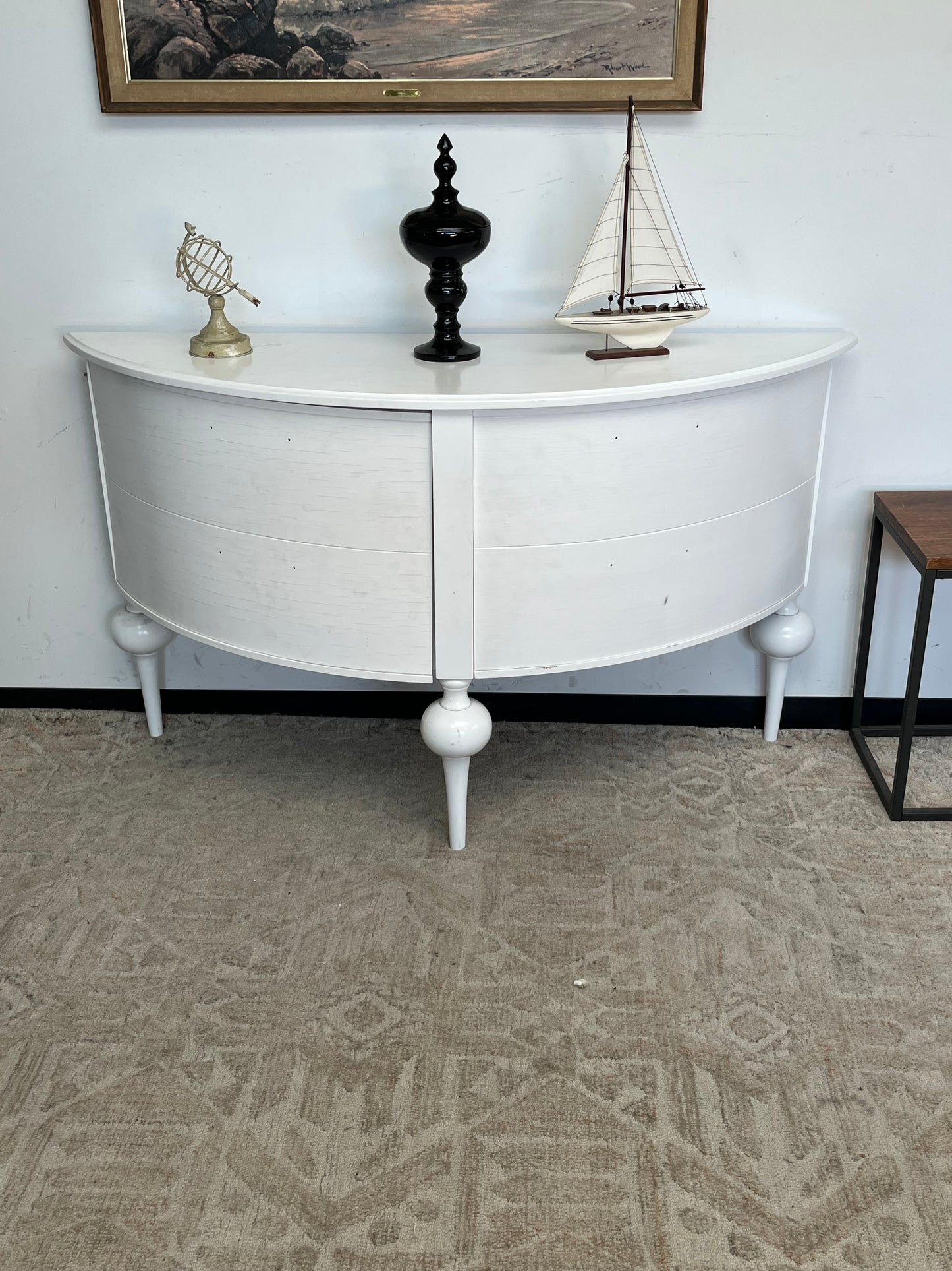 Modern White Demilune Sideboard
