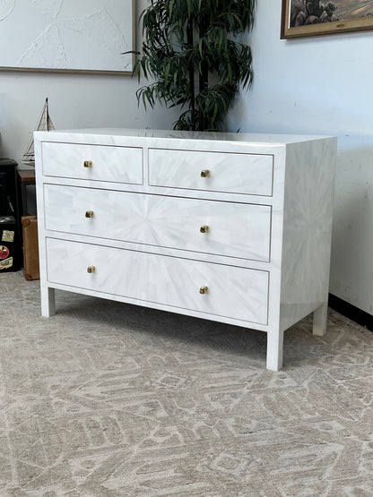 Modern Faux Horn White Dresser