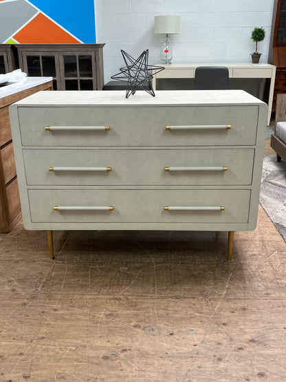 3-Drawer Faux Shagreen Dresser