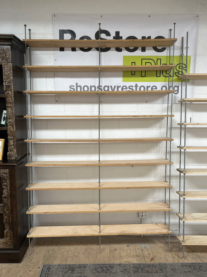 Custom Made 9-Shelf Wooden Bookshelf