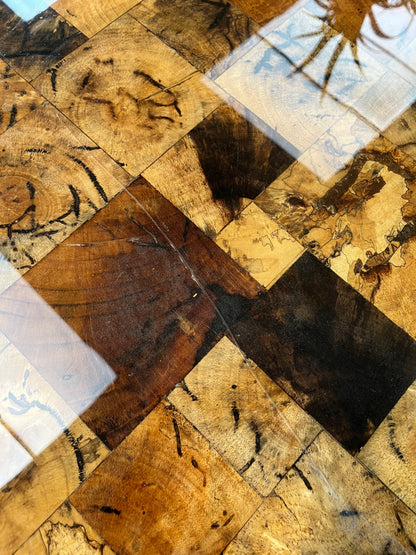 Natural Checkered Wood Coffee Table