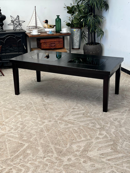 Traditional Style Glasstop Coffee Table