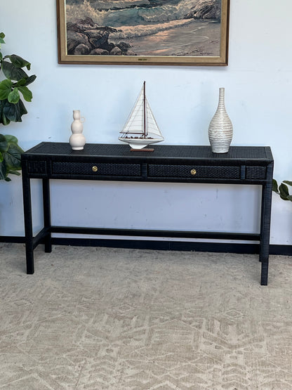 Modern Black Rattan Console