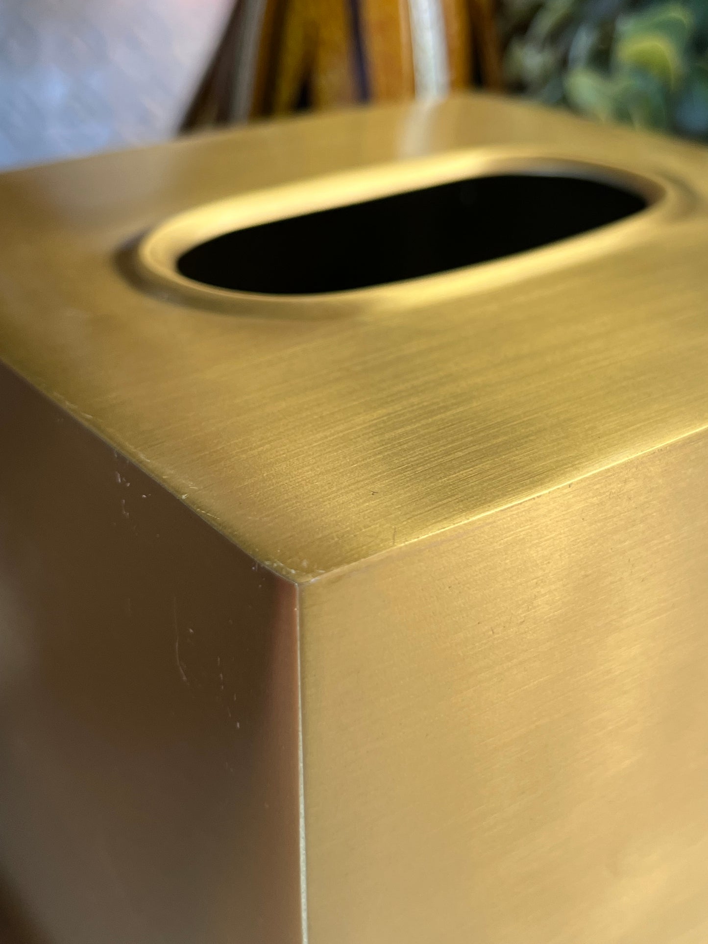 Brass Tone Tissue Box Holder