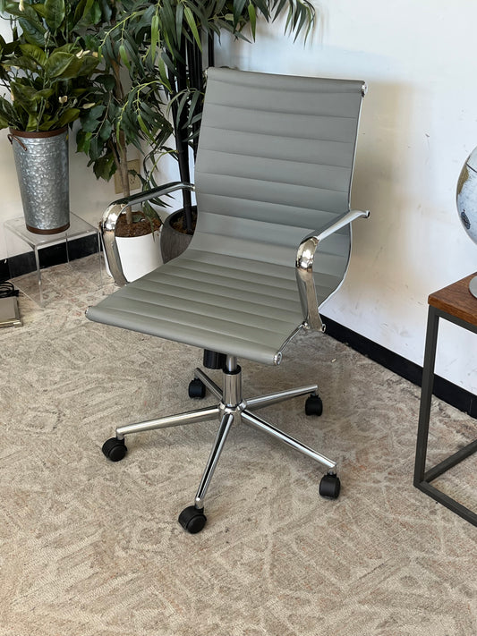 Modern Gray Vinyl Office Chair