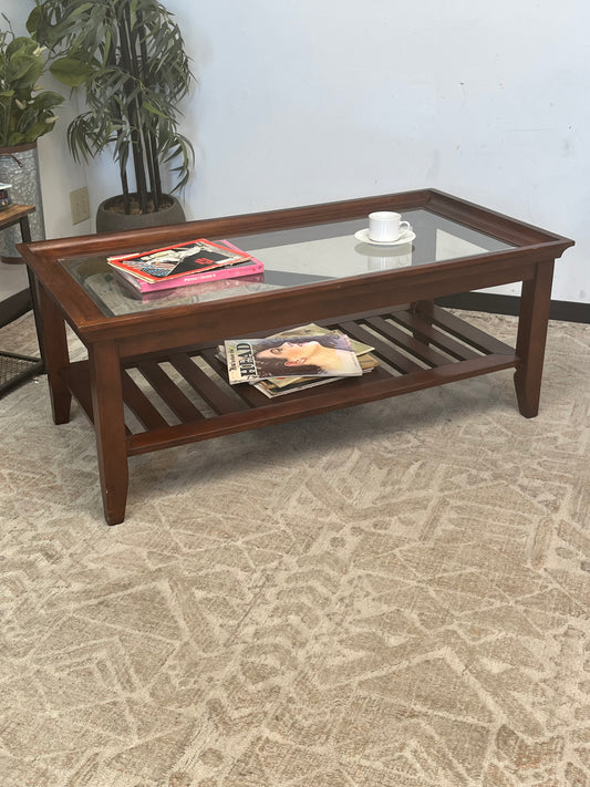 Craftsman Style Glass Coffee Table