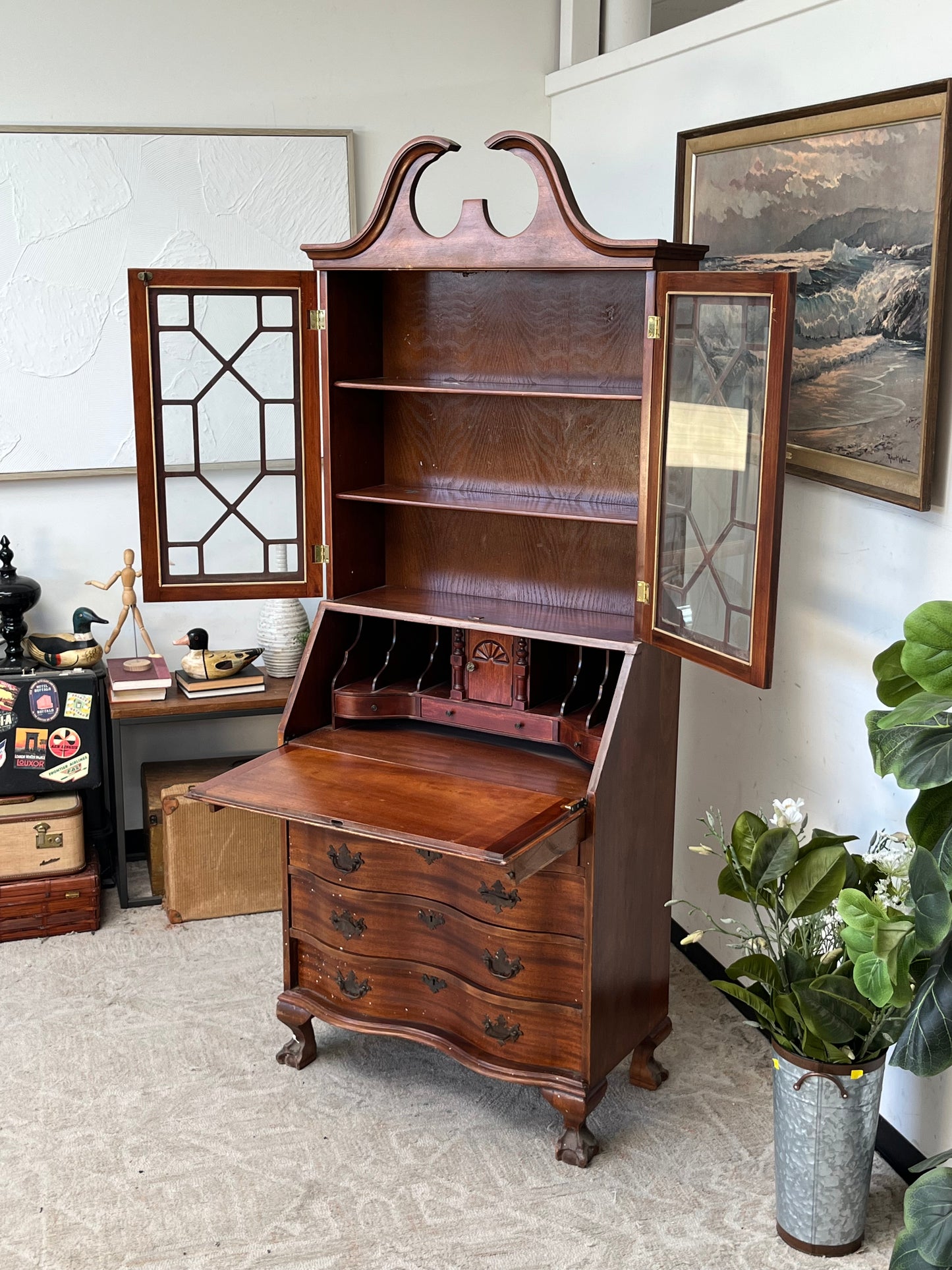 Antique Secretariat Style Desk