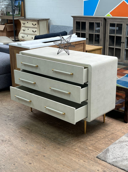 3-Drawer Faux Shagreen Dresser