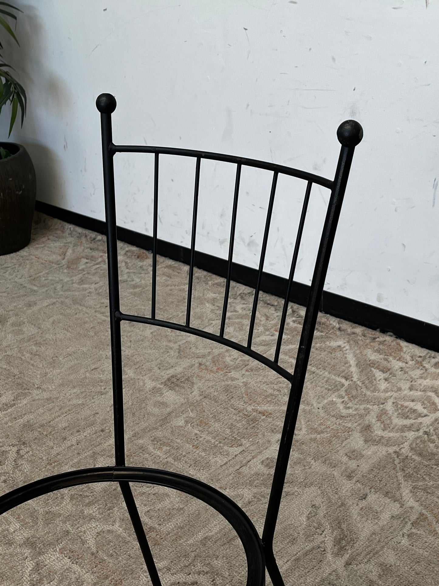 Vintage Black Metal Chair - Missing Seat