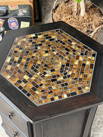 Modern Style End Table With Mosaic Inaly