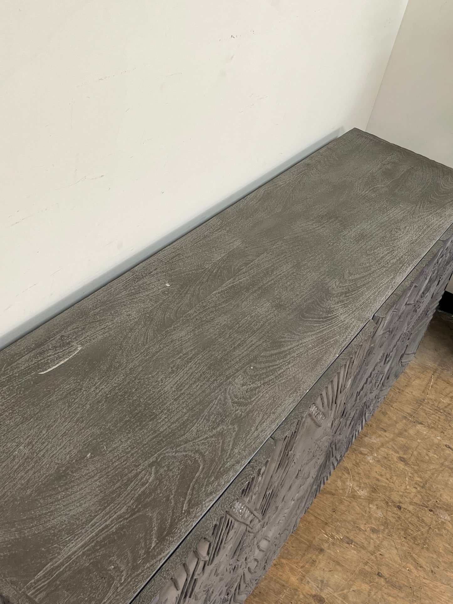 Artisan Style Wooden Grey Credenza