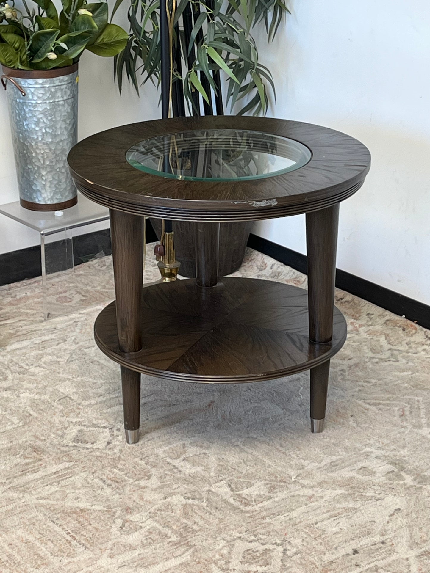 Klaussner Furniture Glass Top Accent Table