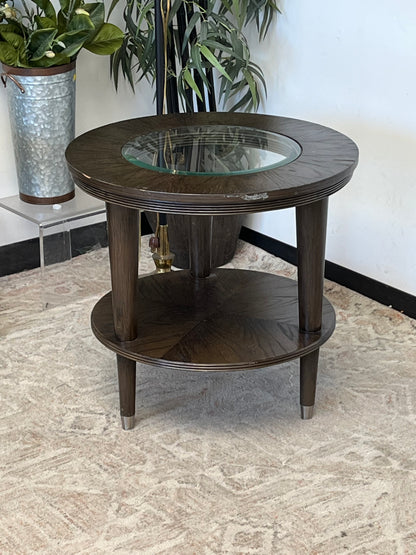 Klaussner Furniture Glass Top Accent Table