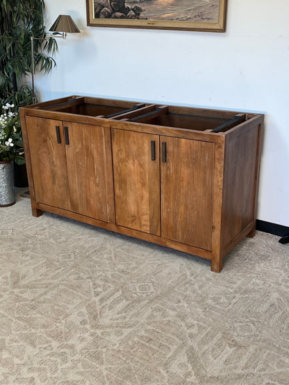 Modern Brown Double Wooden 60" Vanity