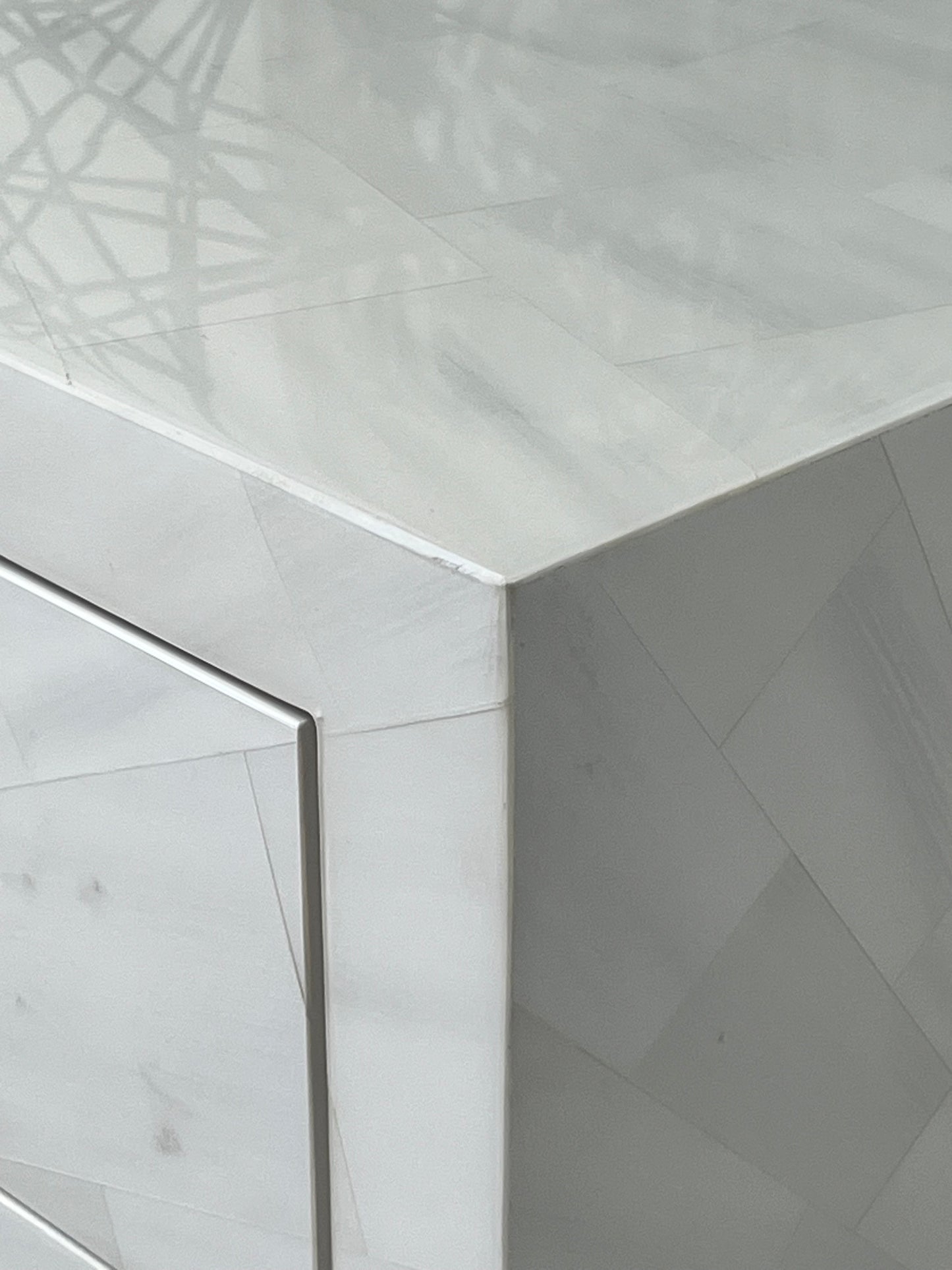 Modern Faux Horn White Dresser