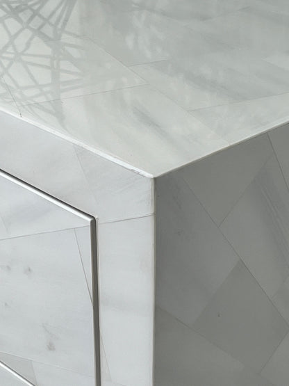 Modern Faux Horn White Dresser