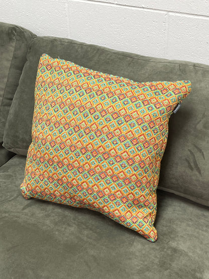 20" Orange Moroccan Style Geometric Pillow