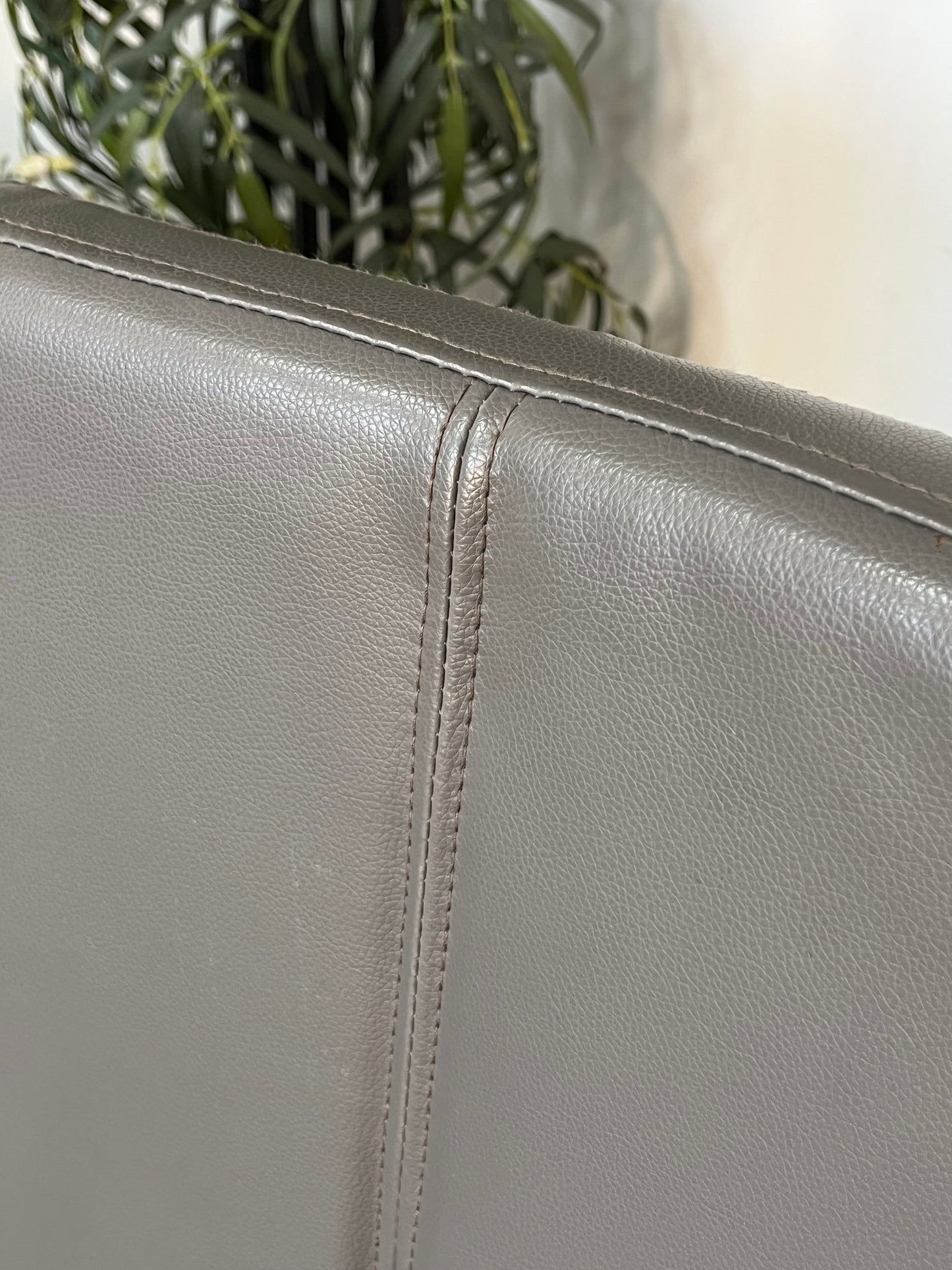 Modern Faux Leather Gray Chairs Set of 2